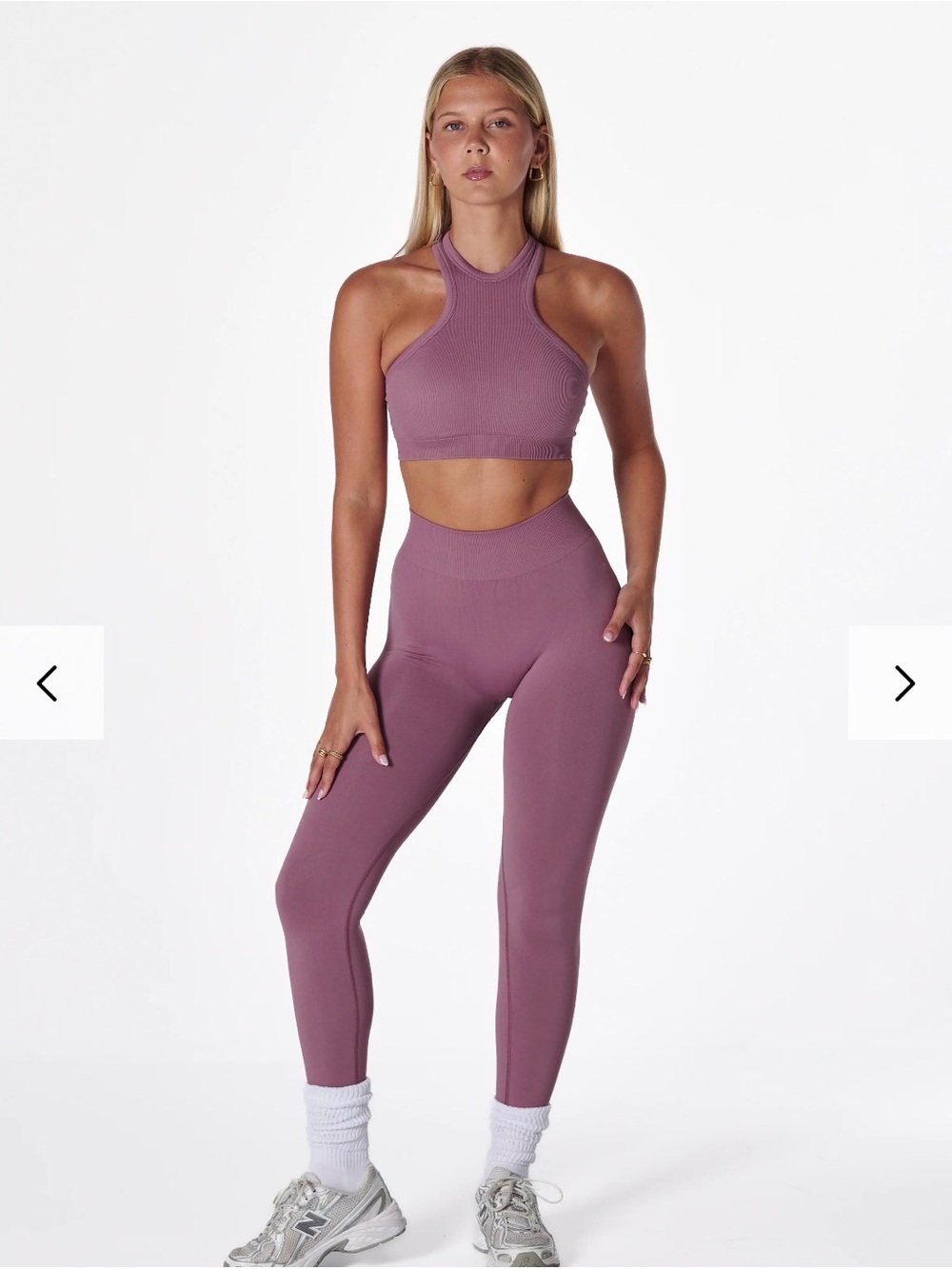 Velocity Ribbed Halter Crop Top & High-Waist Leggings - Mauve
Never worn! nwt